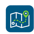 Map with a route and a location pin