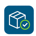 A package with a checkmark