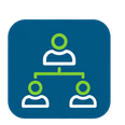 An organisation chart of three people