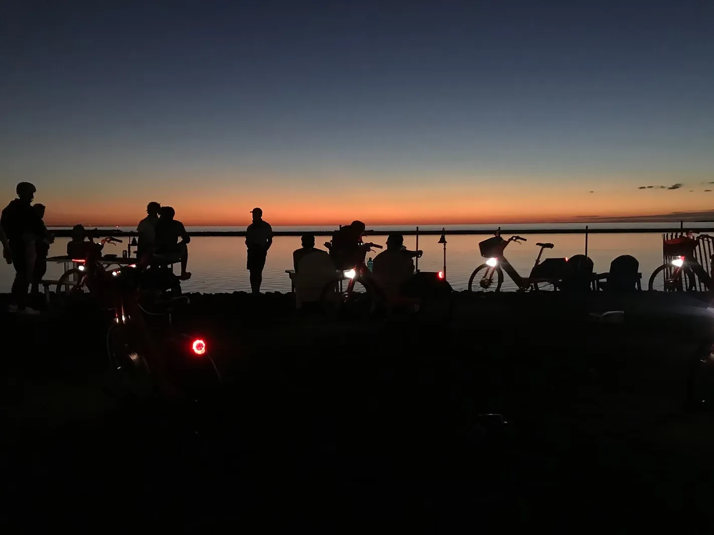 team bike trip on lake erie