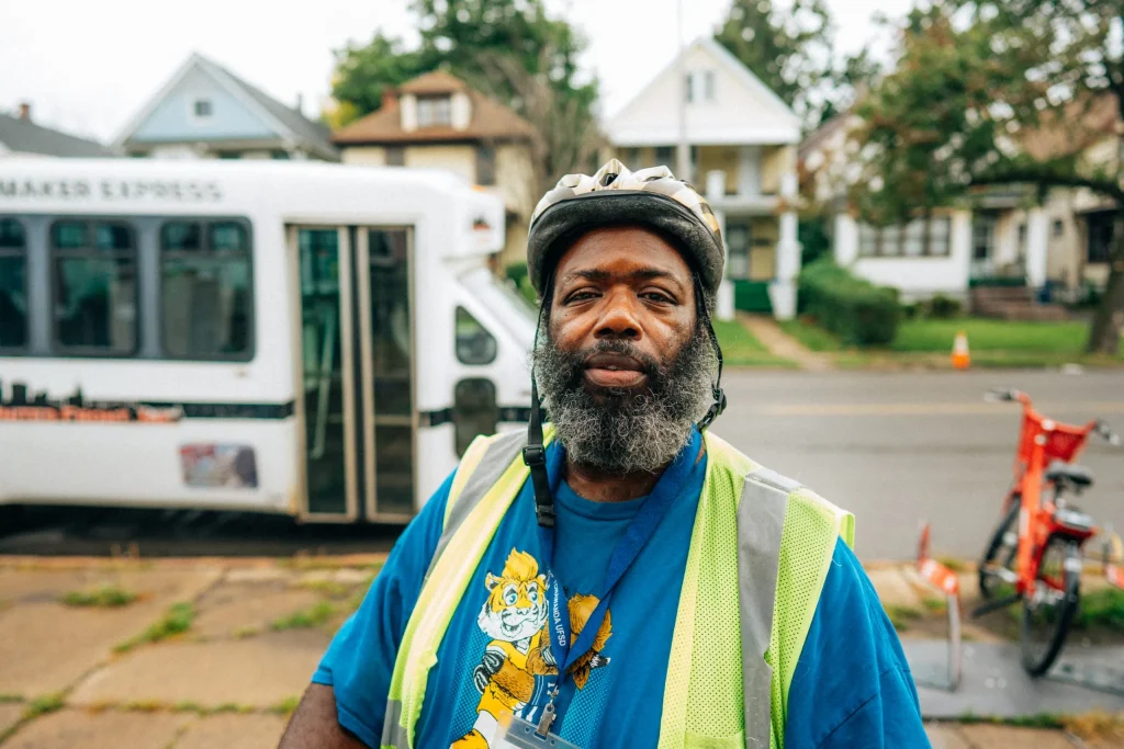 Fred, an E-bike Library participant & cyclist, used e-bikes to commute a total of 30 miles a day traveling to Tonawanda from Buffalo's East side.