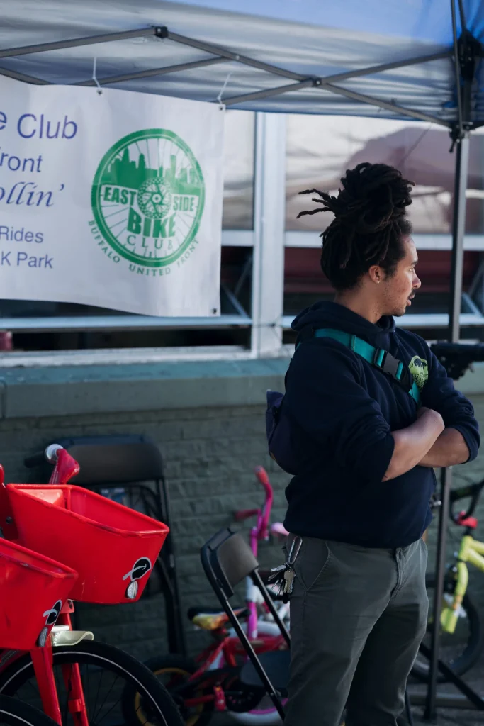 Shane Paul outside of ESBC's Community Workshop & E-bike Library location.